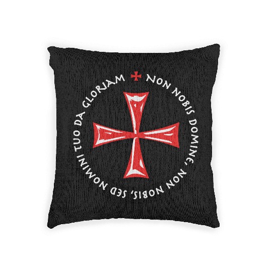Cross Knights Templar Crusader non nobis domine Woven Pillows