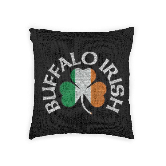 Buffalo Irish Shamrock Flag Clothing Woven Pillows
