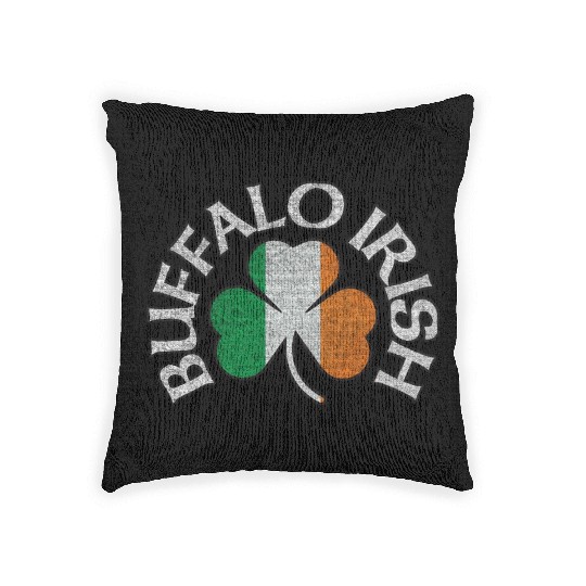 Buffalo Irish Shamrock Flag Clothing Woven Pillows
