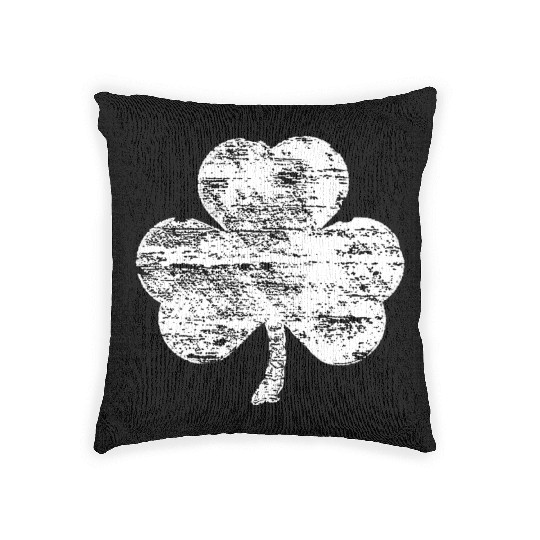 Distressed White Shamrock Woven Pillows