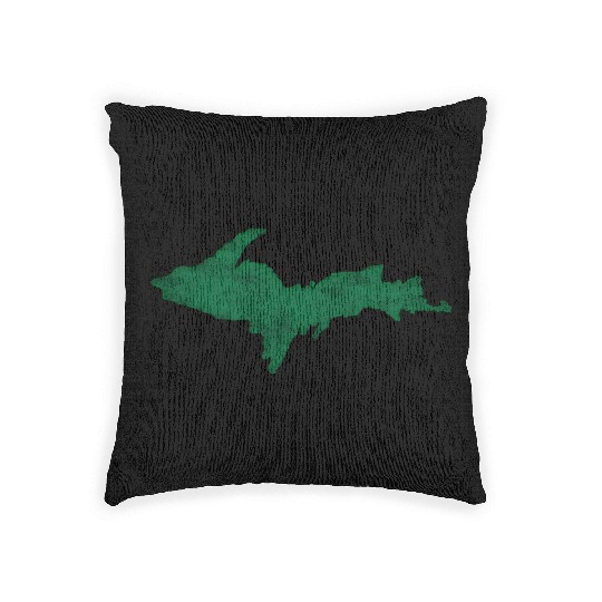 Distressed Vintage Upper Peninsula U.P. Woven Pillows Woven Pillows