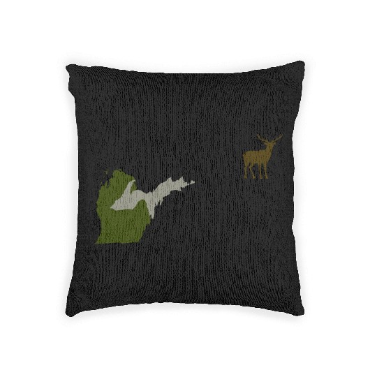 Funny Michigan Yooper Hunting Parody Deer Woven Pillows