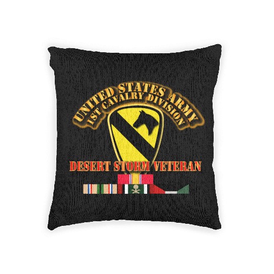 Army - 1st Cavalry Division - Desert Storm Veteran Woven Pillows