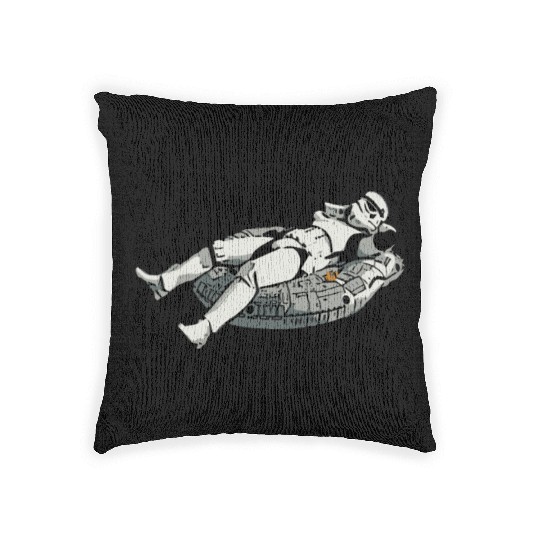 Star Wars stormtrooper relaxing Woven Pillows
