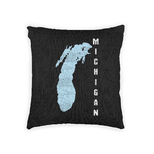 Lake Michigan Great Lakes Woven Pillows