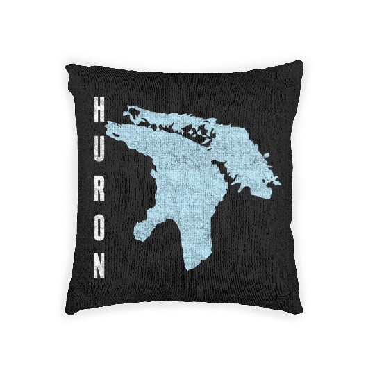 Lake Huron Great Lakes Woven Pillows