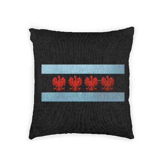 Chicago Polish Flag Woven Pillows
