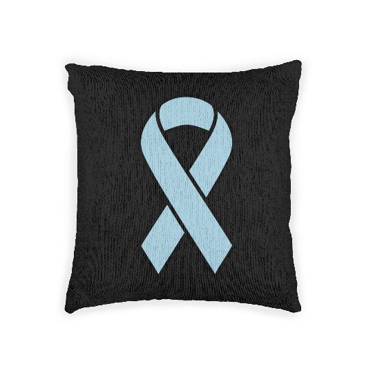Light Blue Prostate Cancer Ribbon Woven Pillows