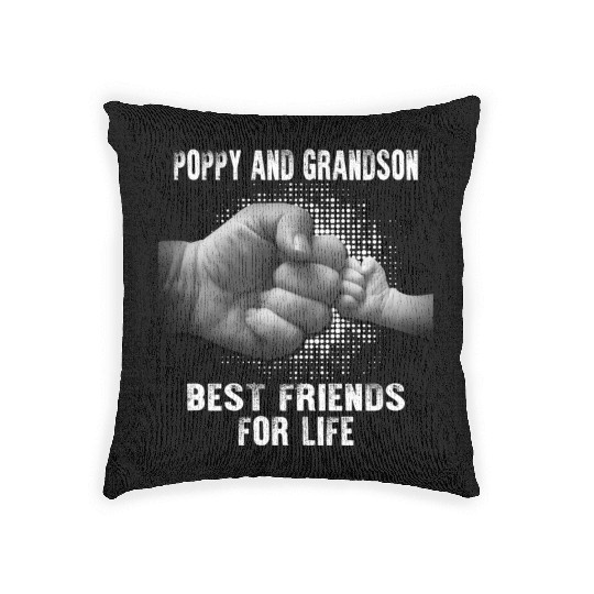 Poppy And Grandson Best Friends For Life Woven Pillows