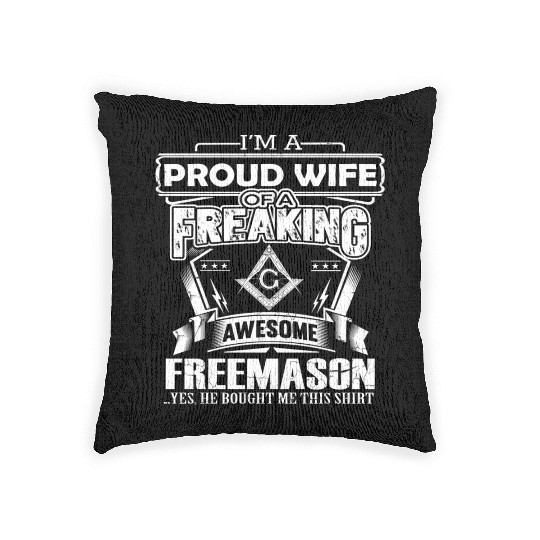 Freemason - PRoud wife of a freemason Woven Pillows