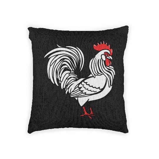 Cock witty bird Woven Pillows
