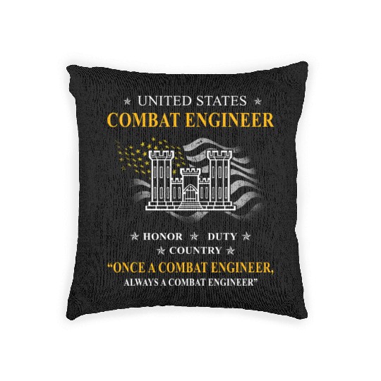 combat engineer, us army combat engineer, army com Woven Pillows