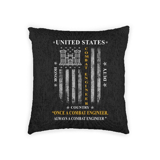 combat engineer, us army combat engineer, army com Woven Pillows