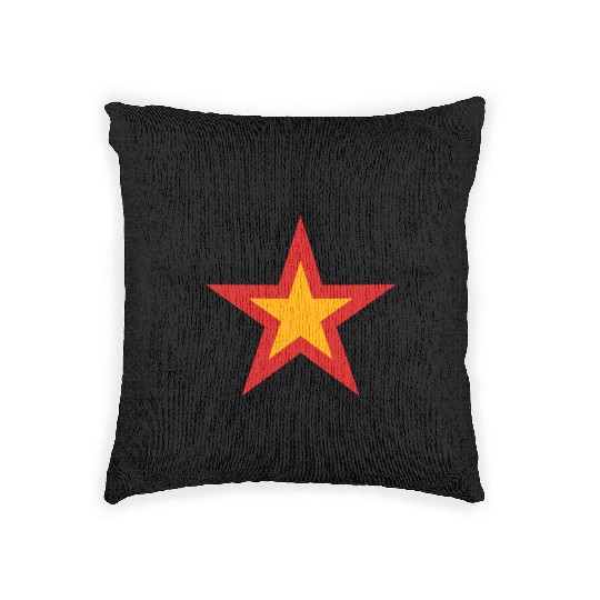 star 3 colors germany nation black red gold flag d Woven Pillows