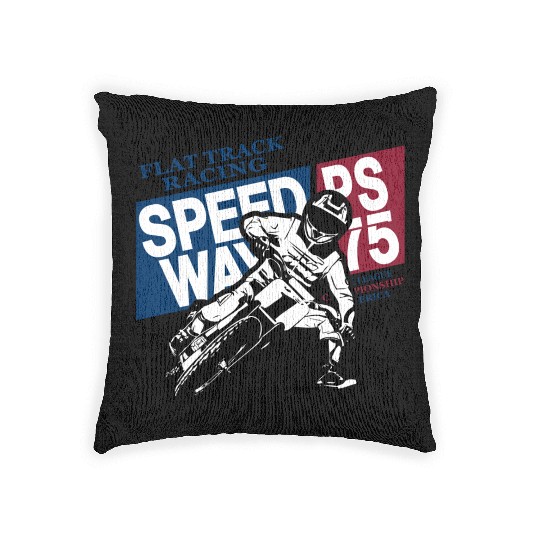 Flat Track Rider - Speedway Racing Woven Pillows