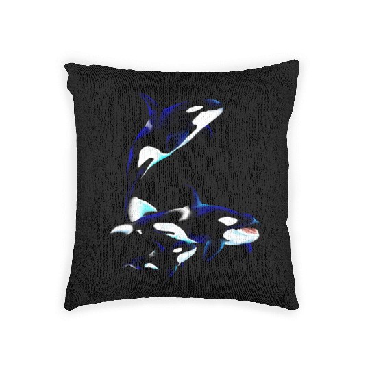 Orca Family Woven Pillows
