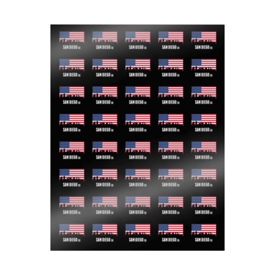 American Flag San Diego Skyline Wrapping Papers