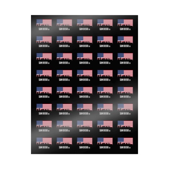 American Flag San Diego Skyline Wrapping Papers
