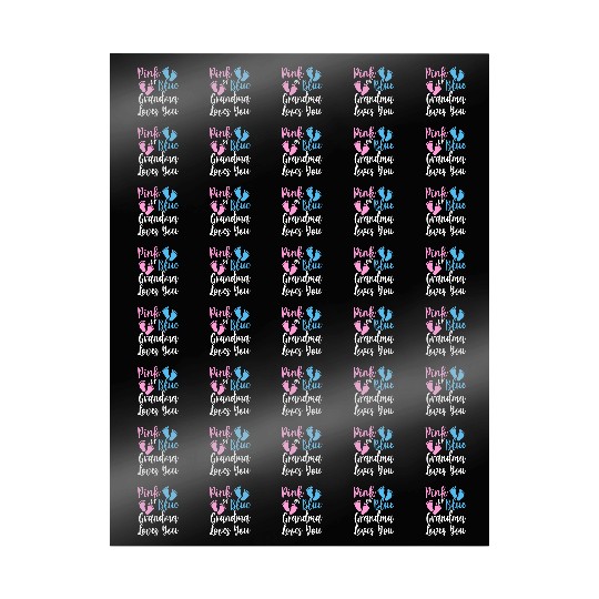 Grandma Loves You - Pink or Blue - Gender Reveal Wrapping Papers