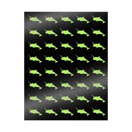 Sharp narwhal in green uniwhale Wrapping Papers