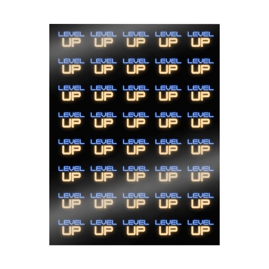 Black Level Up Neon Typography Wrapping Papers