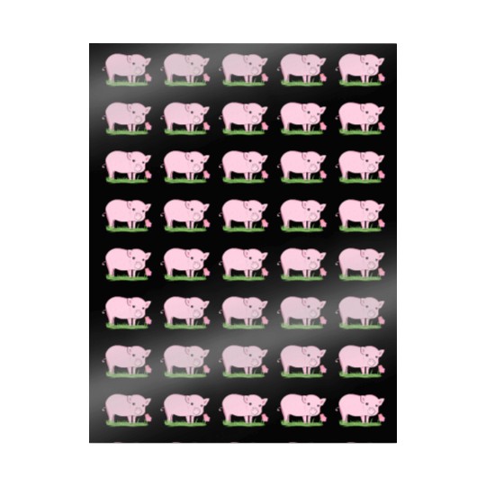 Pig Symbol Nature Animal Grass Flower Wrapping Papers