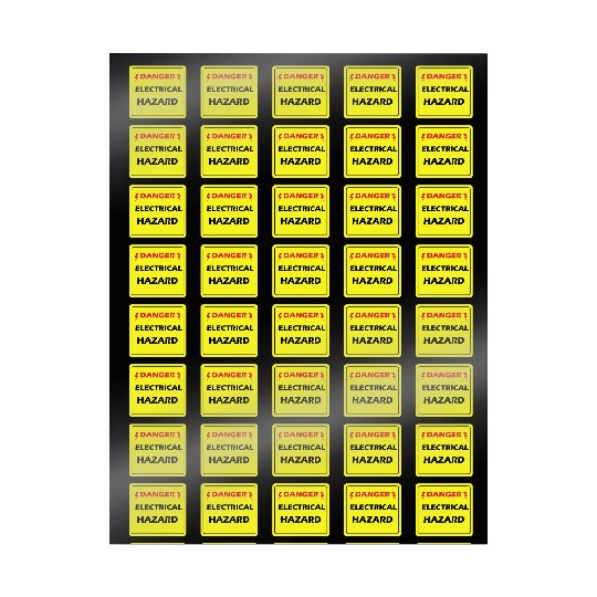 Danger Electrical Hazard Yellow warning Label Wrapping Papers