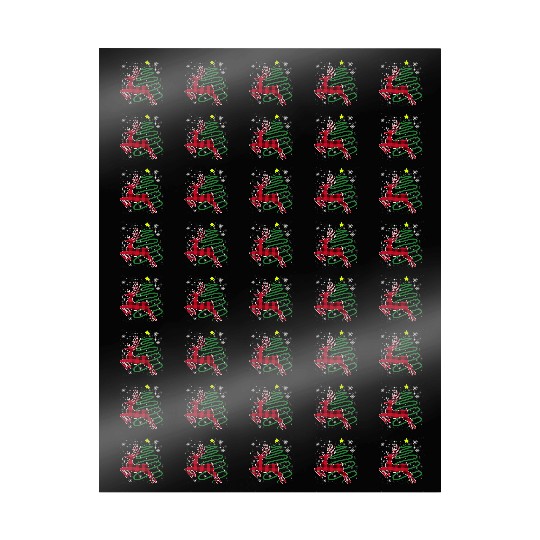 Red Plaid Reindeer Buffalo Deer Family Pajama Wrapping Papers