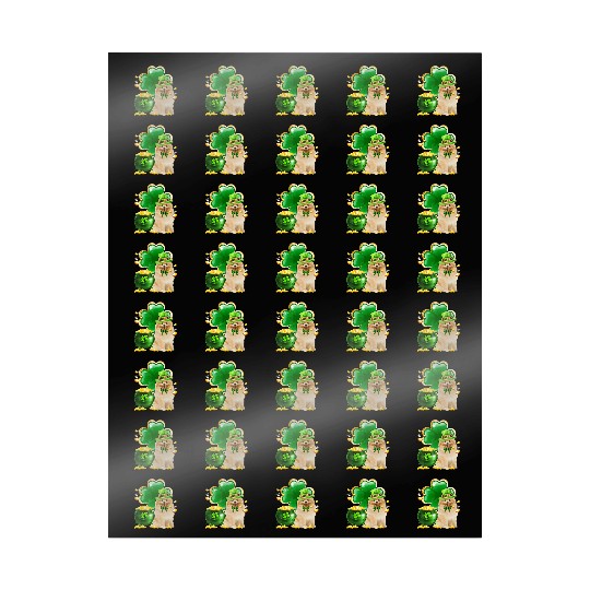Pomeranian Dog Shamrock St Patricks Day Wrapping Papers