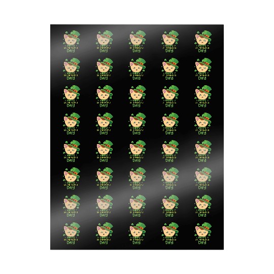 Kawaii Cat Happy Saint Patrick Day Wrapping Papers