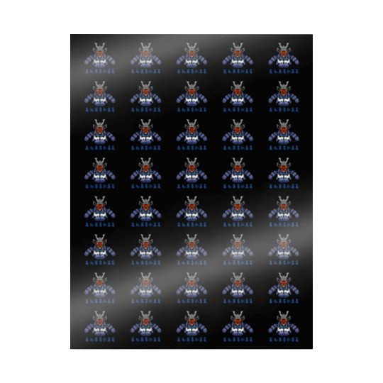 Japanese Samurai Warrior Blue Devil Mask Wrapping Papers