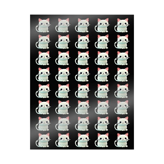 The Feline Fantasy A White Cat Chibi Design Wrapping Papers