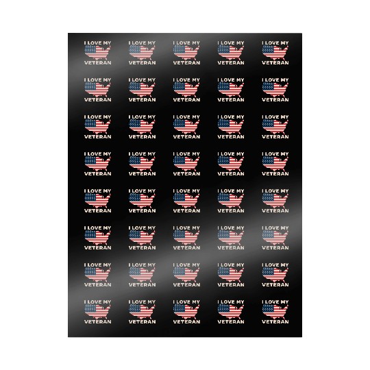 I Love My Veteran USA Flag American Memorial Day Wrapping Papers