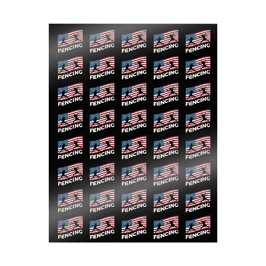 Fencing Usa Flag Fencer Patriotic Wrapping Papers