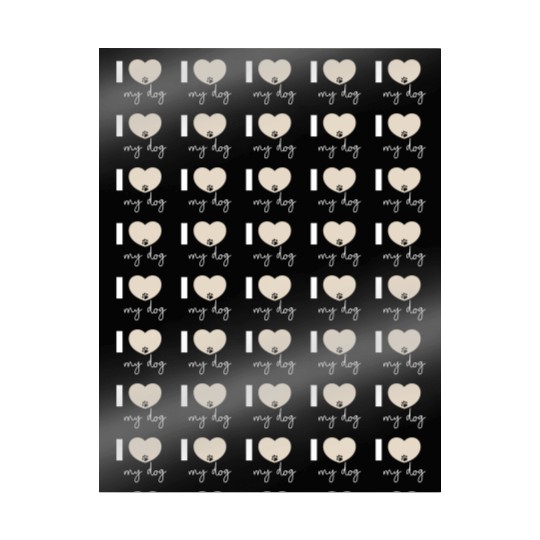I Love My Dog Beige Heart Wrapping Papers