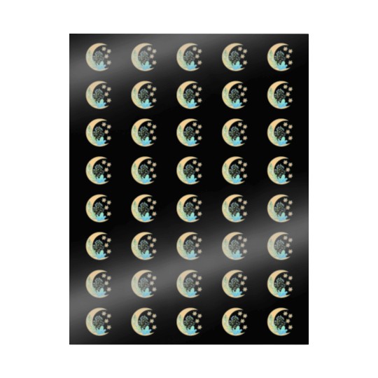 Floral Crescent Moon Healing Crystal Garden Witch Wrapping Papers