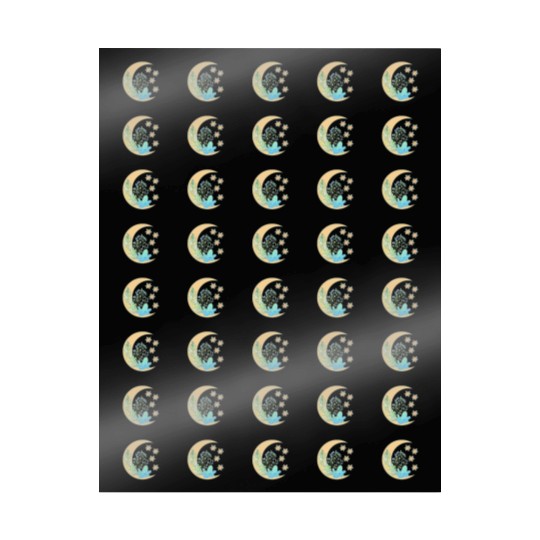 Floral Crescent Moon Healing Crystal Garden Witch Wrapping Papers
