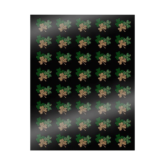 Lucky Leopard Shamrock St Patric Day Wrapping Papers