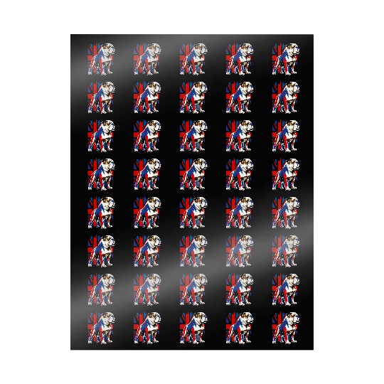 British Bulldog With Union Jack Flag King Charles Wrapping Papers