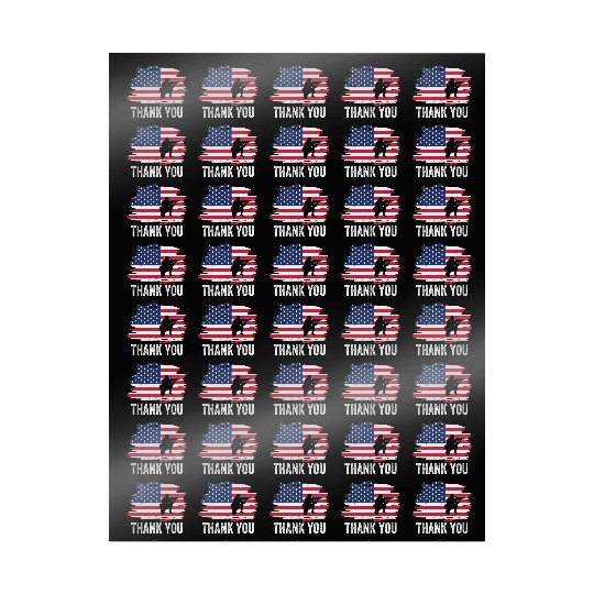 Thank You Us Flag Memorial Day Wrapping Papers