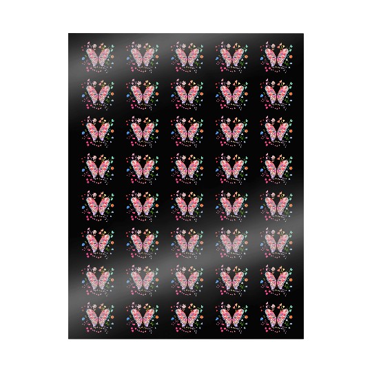 Butterfly flower pink insect bug floral nature Wrapping Papers