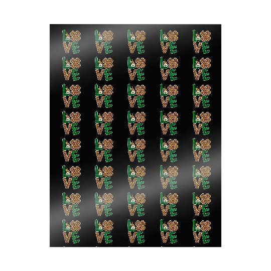 Love Irish Gnome Shamrock Leopard Plaid St Wrapping Papers
