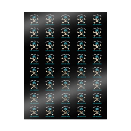 I Wear Teal For Ovarian Cancer Awreness Pirate Wrapping Papers