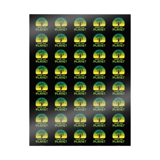 Save Our Planet Retro Sunset Green Wrapping Papers
