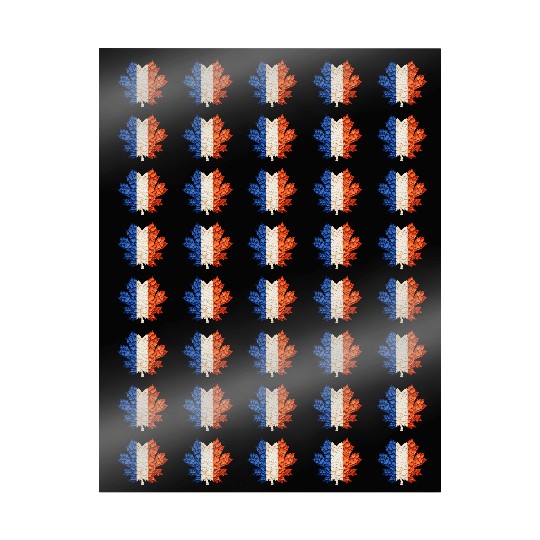 French Flag in Autumn Leaves: Maple Leaf Design Wrapping Papers