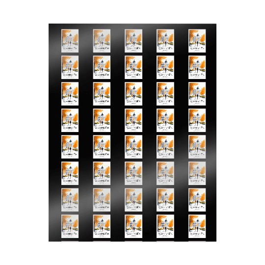 Watercolor painting loving couple in Washington DC Wrapping Papers