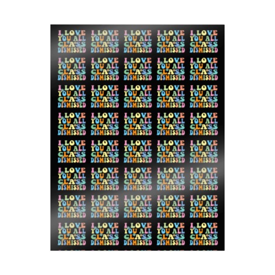 Retro I Love You All Class Dismissed Groovy Wrapping Papers