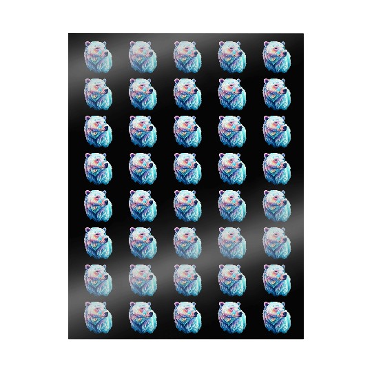 Polar Bear Roar in Winter Wonderland Watercolor Wrapping Papers