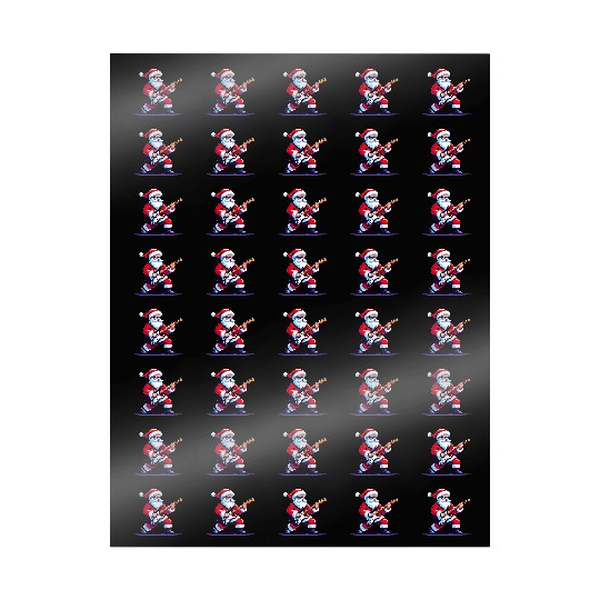Rocking Santa 8-Bit Pixel Art Wrapping Papers
