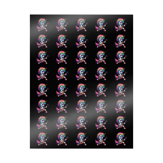 Pixel Punk Rock Unicorn Wrapping Papers